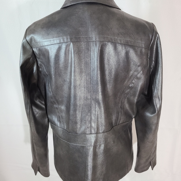 Chicos Silver Metallic Jacket Size 1 - Picture 2 of 3